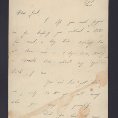Letter from James Canniff to Jack